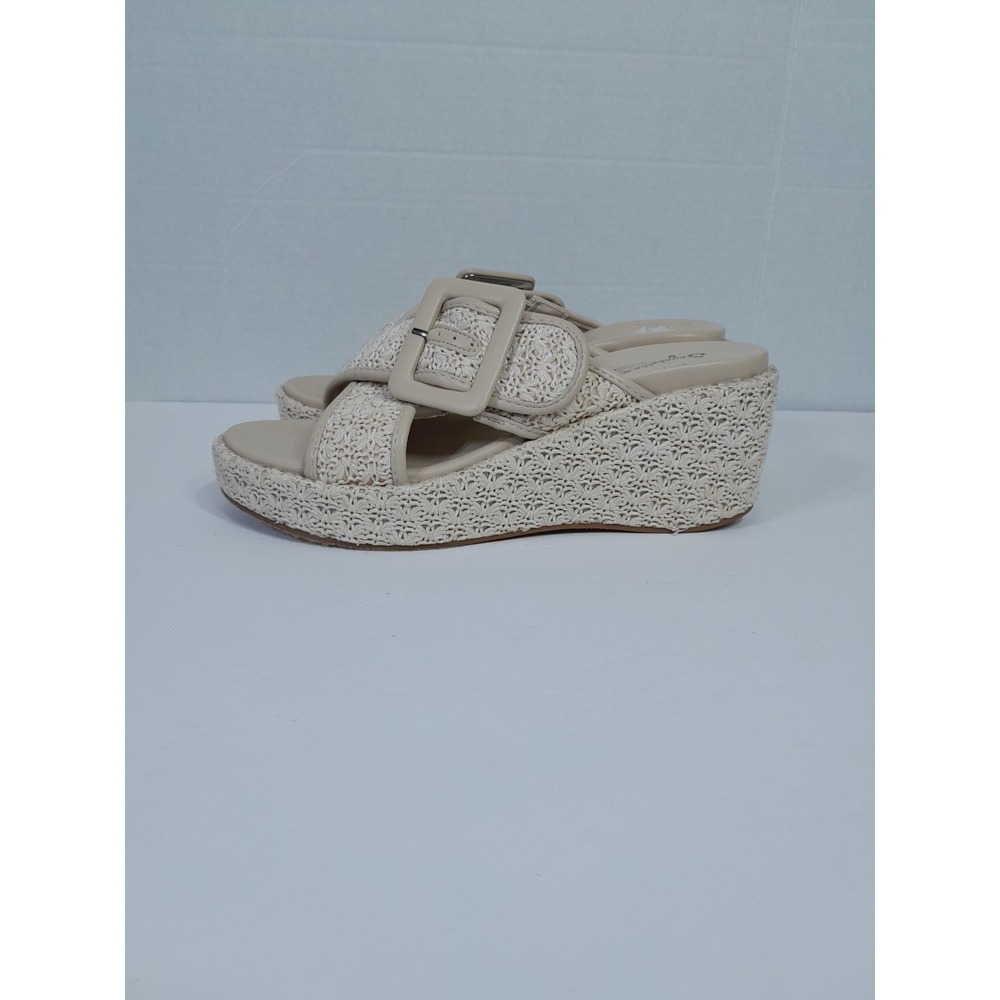 Seychelles Tawny buckle platform Wedge Sandals Women Sz 8.5  M Cream Beige
